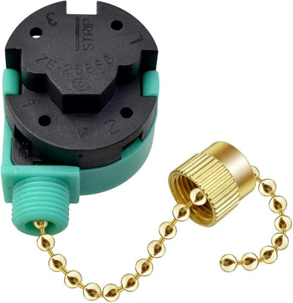 3 Pack Ceiling Fan Switch 3 Speed 4 Wire Zing Ear ZE-268S6 Fan Pull Chain Switch Replacement Speed Control Switch for Ceiling Fan Light, Wall Lamps, Cabinet Light (Multicolored)