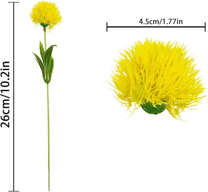 Uieke 10 Pcs Dandelion Artificial Flowers Yellow Flowers Fake Plants Flower Bouquet Plastic Flowers for Home DIY Decoration Wedding Decor