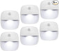 AMIR Upgraded Indoor Motion Sensor Light with PIR Technology - Battery-Powered Wall & Cabinet LED Night Light for Hallway, Bathroom, Kitchen, Stairs (White, 6-Pack)