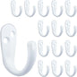 IBosins 15PCS Coat Hooks Wall Mounted Single Prong Robe Hook for Hanging Towel Hooks with 30 Screws for Bags, Hat, Cap, Scarf, Cup (White)