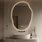 LED Mirror for Bathroom 25x35, Stepless Dimmable Irregular Backlit Mirror with 3 Colors, Anti-Fog, Memory, Al-Alloy Lampshade, Frameless Vanity Mirror for Bathroom (Horizontal/Vertical)