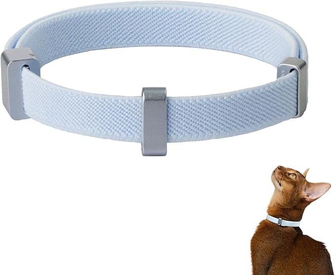 Safety Cat Collar Pro - U.S. IDA Gold Awarding Design, Elastic Quick Release Cat Collar with Buckle Non Breakaway - Lightweight for Kitten All Small Large Cats (Sierra Blue, S 5.9-11.8")-Mewly Pet