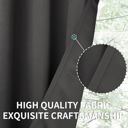 BGment Blackout Curtains - Grommet Thermal Insulated Room Darkening Bedroom and Living Room Curtain, Set of 2 Panels (42 x 72 Inch, Dark Grey)