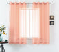 DUALIFE Blush Pink Sheer Curtains 45 inches Long for Girls Room with Rod Pocket Small Short Sheer Pink Voile Window Drapes 45 Inches Long for Nursery Kitchen Bathroom Basement 52x45 Inch 2 Panels