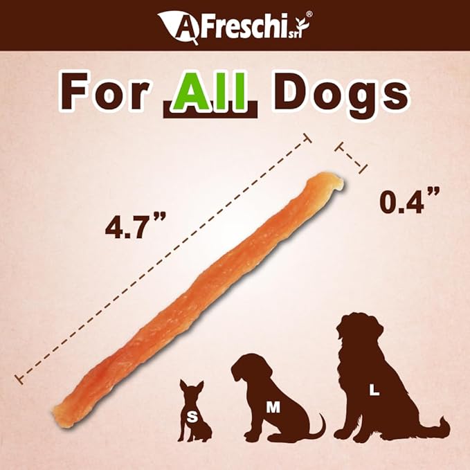 Afreschi Soft Turkey Tendon & Pumpkin Strip 3.5 oz, USA-Sourced Turkey Tendon, Dog Treats for Soft Series, All Natural Human Grade Dog Treat, Suitable for Training chew, Rawhide Alternative-Mewly Pet