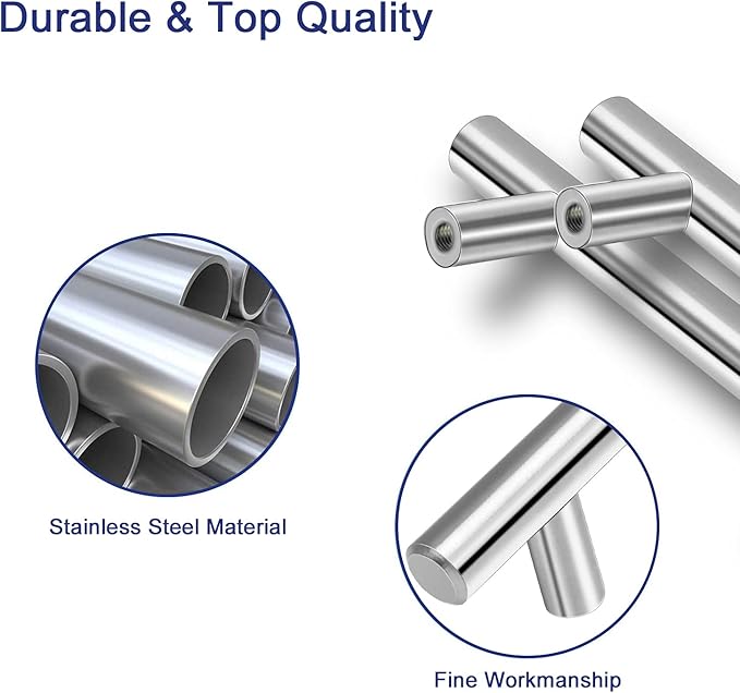 HBL' 20 Pack | 3 Inch Center to Center Brushed Nickel Cabinet Pulls Kitchen Cabinet Handles,Made of Stainless Steel,Ideal for Cabinet,Drawer,Cupboard and Wardrobe.
