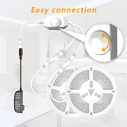 phopollo Warm White LED Strip Lights, 50ft (2 Rolls of 25ft) Dimmable 3000k Warm White Led Light Strip, 900 LEDs Flexible Led Lights for Bedroom, Mirror, Kitchen Decoration