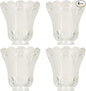 Clear & Frosted Ceiling Fans Light Covers Glass Shade, Transitional Style Replacement Glass Shade with Standard 2-1/8" Fitter Size, 4-4/5" high x 5" Diameter, Pack of 4