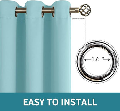 BGment Blackout Curtains - Grommet Thermal Insulated Room Darkening Bedroom and Living Room Curtains, Set of 2 Panels (38 x 84 Inch, Baby Blue)