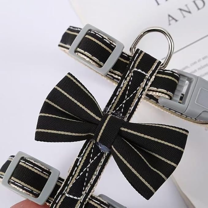 Butterfly Bow Tie Cat Harness and Leash Set - Adjustable, Escape-Proof, Breathable Kitten Vest with Cute Design for Small Cats & Indoor/Outdoor Safety Blue S-Mewly Pet