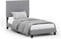 Furinno Laval Button Tufted Upholstered Platform Bed Frame, Twin, Glacier