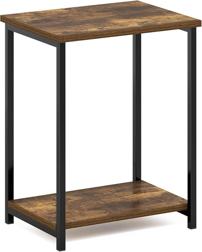 Furinno Simplistic Metal Frame End Table, 1-Pack, Amber Pine