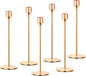 French Honey Gold Taper Candle Holders,Set of 6 Tall Taper Candlestick fit for 3/4" Thick Pillar Candle&Led Modern Metal Candle Stands Decorative Table Centerpieces for Dinning Party Church,Decorative
