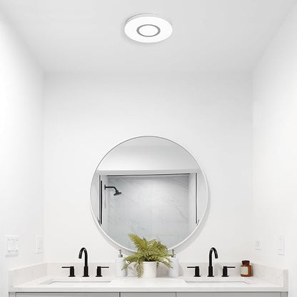 Homewerks 7141-80-RGB Bathroom Fan with Light LED Color Changing and Dimmable, SmartVent Humidity Sensing Ventilation Fan with Remote, 80 CFM 1.0 Sones
