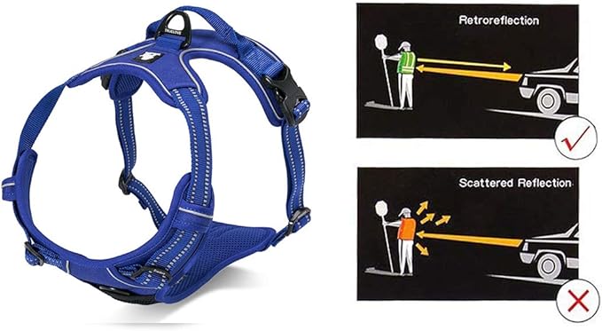Truelove No Pull Dog Harness with Easy Control Handle and 2 Leash Attachments,Reflective Adjustable Pet Vest-Mewly Pet