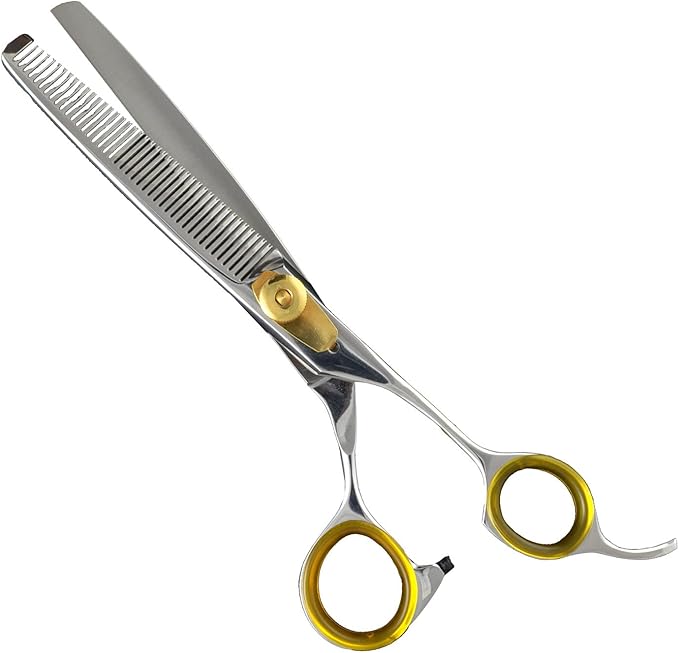Professional Cat and Dog Grooming Scissors 6.5" 42-Tooth heavy-duty Thinning Scissors for Dogs and Cats, 440c Japanese Steel Comfortable Long-Lasting Sharpness for Years-Mewly Pet