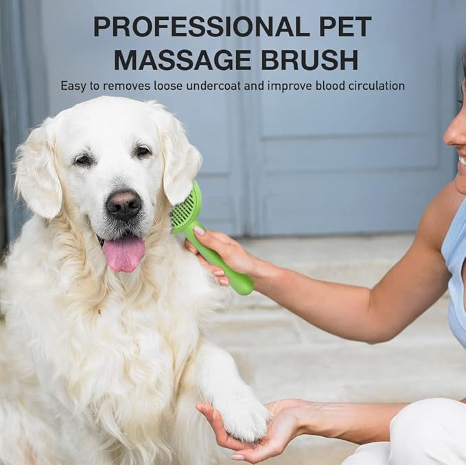 Dog Brush for Short or Long Haired Dogs, Frog Shape Dog Brush with Release Button, Dog Hair Brush Dog Grooming Deshedding Brush for Dog Kitten Rabbit Massage Removes Loose Fur-Mewly Pet