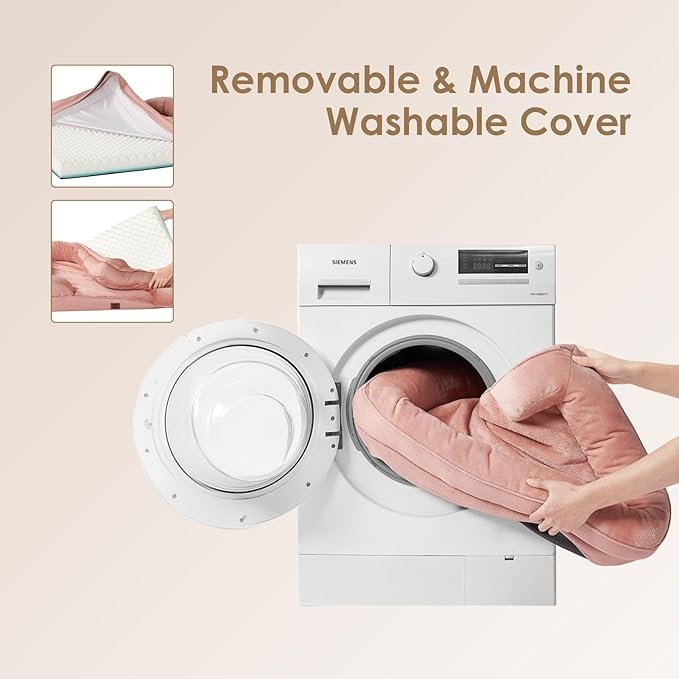 EHEYCIGA Orthopedic Dog Beds for Extra Large Dogs, Waterproof Memory Foam XXL Dog Bed with Sides, Non-Slip Bottom and Egg-Crate Foam Big Pet Couch Bed with Washable Removable Cover, Dusty Pink-Mewly Pet