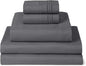 Mellanni Split King Sheets Set - 5 PC Iconic Collection Bedding - Hotel Luxury, Extra Soft, Cooling Bed Sheets - Wrinkle, Fade, Stain Resistant (Split King, Gray)