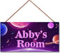 Personalized Universe Sign Funny Aerospace Themed For Kids Room Boys Bedroom Door Decor,Custom Name Wall Decor Decorative Plate for Nursery Girls Room