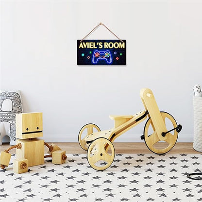 Personalized Name Game Room Decor, Custom Gaming Decor for Boys Bedroom, Video Game Room Decor, Wooden Game Room Sign, Hanging Game Room Accessories and Decor, Kids Playroom Decor