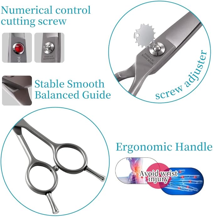 4.5" Curved Dog Scissors for Grooming Face and Paws with Safety Round Tip for Small Dogs Face Paw Ears Trimmer Professional Small Cat Grooming Shears (4.5" Curved, Gray)-Mewly Pet