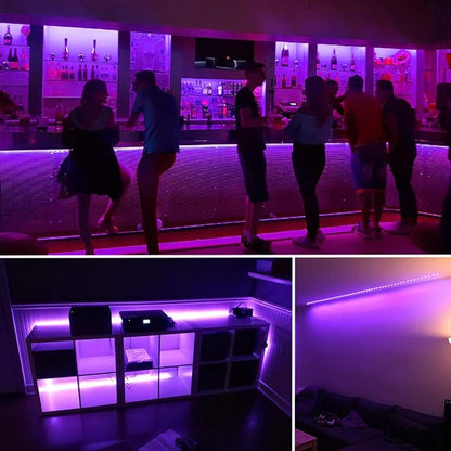 20ft LED Black Light Strip Kit,360 Units,12V Flexible Blacklight Fixtures, 6m LED Ribbon for Indoor Home Bedroom Decoration Fluorescent Dance Party,Non-Waterproof