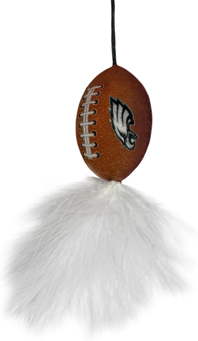 NFL Philadelphia Eagles Cat Tunnel Tube Toy with Plush Football Catnip and Feathers Collapsible Tunnel for Cats to Play, Peek and Hide, Sporty & Fun Cat Tunnel Toy with Team Logo All-Over Design!-Mewly Pet