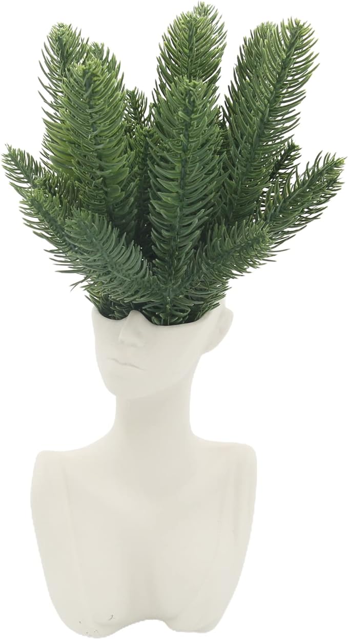 Hananona 100 Pcs Artificial Pine Branches Green Plants Pine Needles DIY Accessories for Garland Wreath Christmas and Home Garden Decor (100, Green)