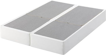 ZINUS 9 Inch Box Spring with Cover, No Assembly Mattress Foundation, Sturdy Metal Structure, Split Queen, White