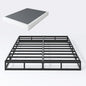 Queen Box Spring 7 Inch Low Profile Box Spring Queen Size Bed Base, 3000 lbs Black Heavy Duty Metal Mattress Foundation with Easy Clean Fabric Cover,Easy Assembly