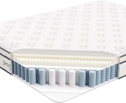 Modway Jenna 10” Innerspring and Memory Foam Queen Mattress With Individually Encased Coils