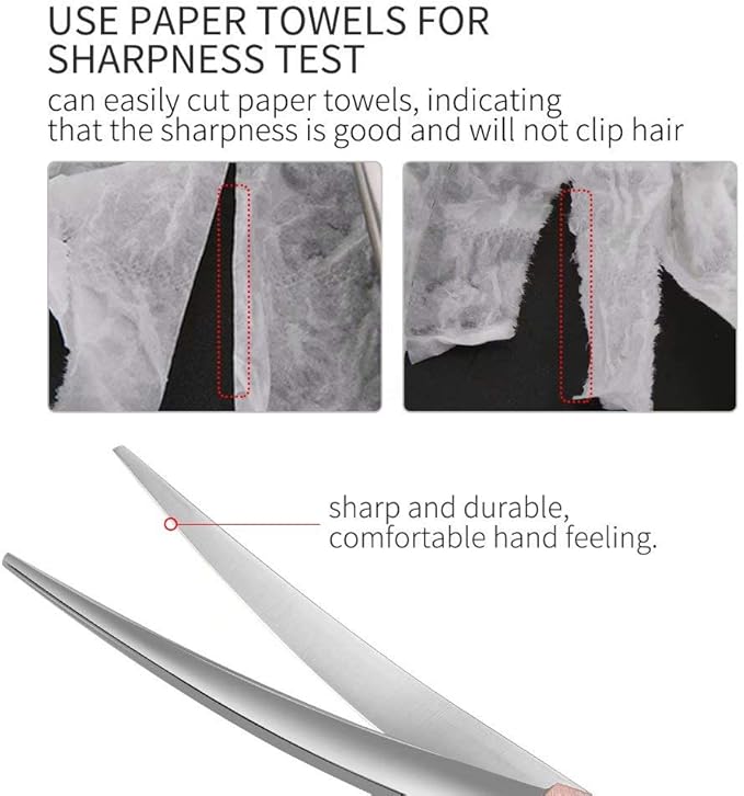 Fenice Peak Professional Curved Dog Grooming Scissors 7'' Rose Gold 440C Stainless Steel Pet Cutting Shears Safety Trimming Shearing for Dogs Cats-Mewly Pet