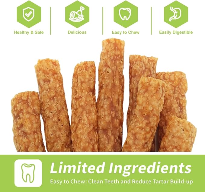 Chicken Dog Chew Sticks, Puffed Human Grade Dog Treat Sticks, Rawhide Alternative, Easy to Digest 10pcs/Pack-Mewly Pet