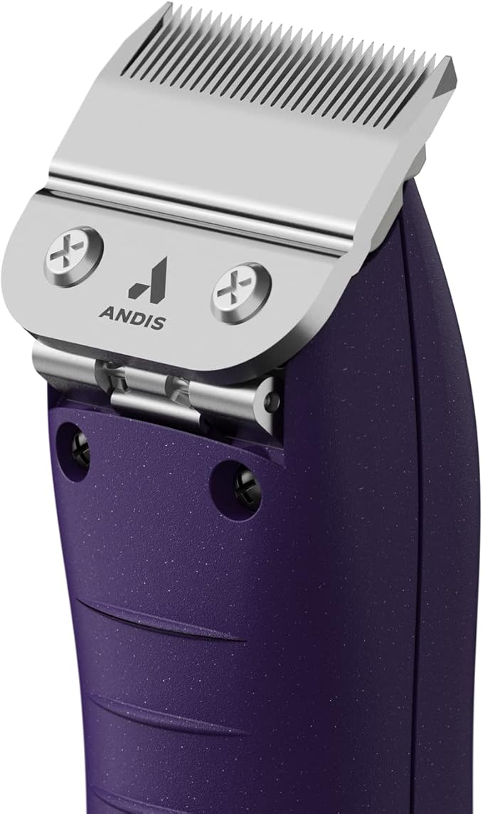 Andis 24820 EasyClip Professional-Animal 7-Piece Detachable Ceramic Blade Clipper Kit, Frustration Free Packaging, Corded Electric, Purple-Mewly Pet