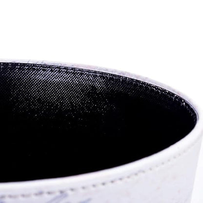 10L/2.64 Gallon Trash Can, Decorative Waste Basket, PU Leather Waste Paper Basket, Waterproof Garbage Can for Bathroom, Bedroom, Office, Kitchen and Living Room - Lavender
