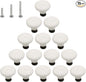 HUAMULAN 15 PCS Cabinet Knobs Glossy Ceramic Dresser Mushroom Table Drawer Cupboard Pull Furniture DIY Wardrobe Solid Color Vintage Handle,with 3 Size Mounting Screws
