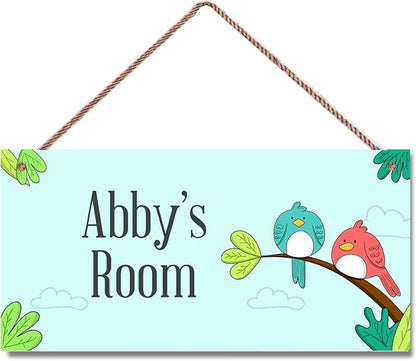 Personalized Birds Sign Vintage Tree Signs Retro Wall Art Decoration Exquisite Decorative Signs Custom Name for Kids Room Wall Art Decor Nursery Decor For Girls Boys Bedroom