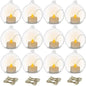 12 Pcs 3.15"/ 8cm Hanging Glass Tealight Holder Globe with LED Tealight, Plant Terrariums Glass Orbs Air Plants Tea Light Candle Holders Home Decor Indoor Outdoor Garden DIY Gifts (12 Pcs)