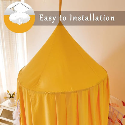 dix-rainbow Princess Decor Canopy for Kids Bed, Soft and Durable Bed Canopy for Girls Room Tent Canopy Dreamy Mosquito Net Bedding, Children Reading Nook Canopies Indoor