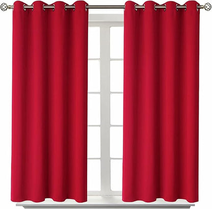 BGment Room Darkening Curtains 54 Inches Long - Grommet Thermal Insulated Drapes Window Treatment Curtains for Bedroom, 2 Panels, 52 x 54 Inch, Red