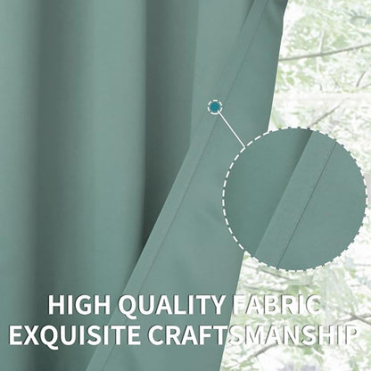 BGment Blackout Curtains - Grommet Thermal Insulated Room Darkening Bedroom and Living Room Curtains, Set of 2 Panels (52 x 54 Inch, Frosty Green)