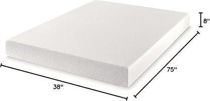 Best Price Mattress 8 inch Twin Mattress Bed-In-A-Box, Green Tea Memory Foam, White