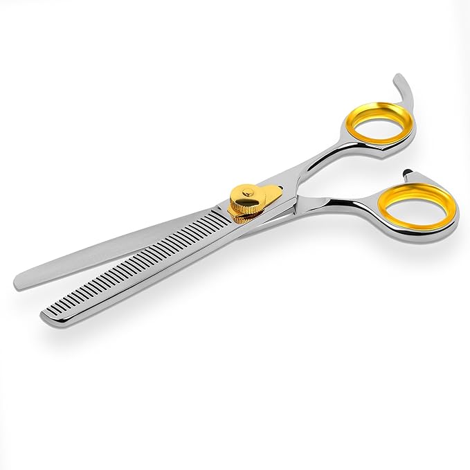 Professional Cat and Dog Grooming Scissors 6.5" 42-Tooth heavy-duty Thinning Scissors for Dogs and Cats, 440c Japanese Steel Comfortable Long-Lasting Sharpness for Years-Mewly Pet