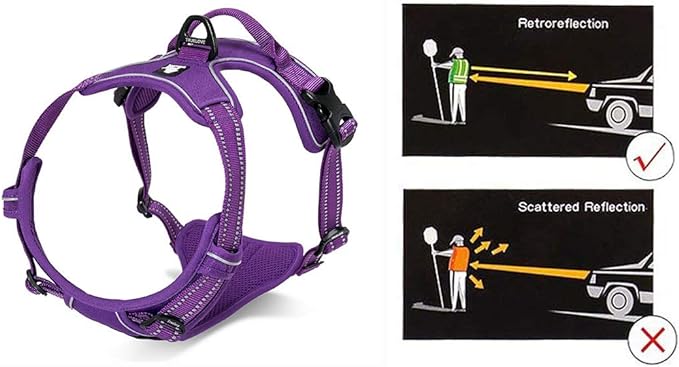Truelove No Pull Dog Harness with Easy Control Handle and 2 Leash Attachments,Reflective Adjustable Pet Vest-Mewly Pet