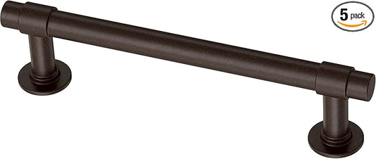 Franklin Brass - Francisco Deep Bronze Cabinet Handles 4 Inch (4") Hole Center Pulls | Easy Install, Durable Hardware for Kitchen Cabinet Door, Drawers, Dresser Pull, Furniture (5 Pack)