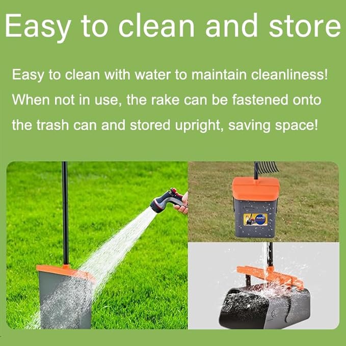 Dog Pooper Scooper with Rotating Bucket & Rake – 46” Adjustable Long Handle Includes 85 Waste Bags – Heavy Duty Poop Scooper for Large Medium & Small Dogs – Yard Lawn Gravel & Dirt Cleanup-Mewly Pet