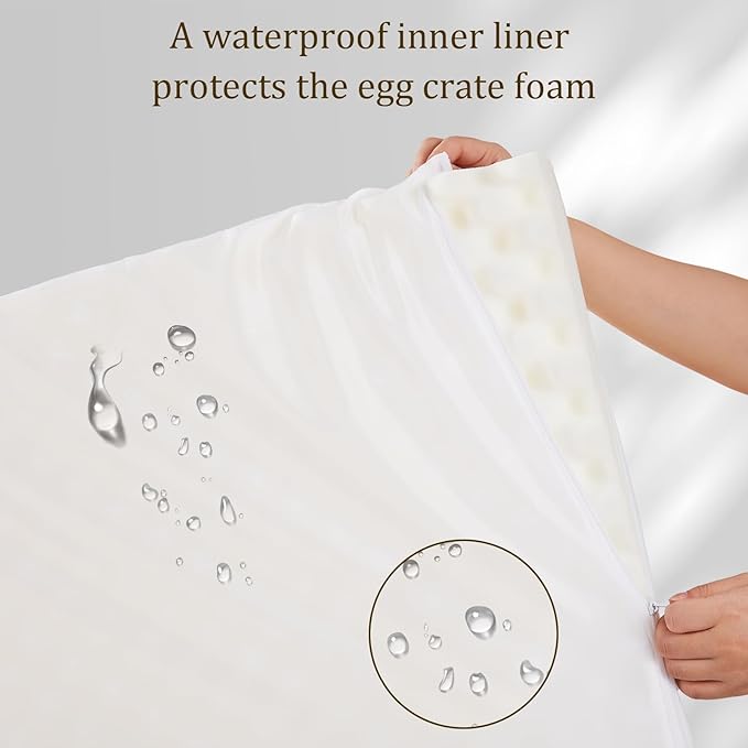 Bedfolks Orthopedic Dog Bed, Waterproof Dog Sofa Bed for Medium Dogs, Egg Foam Pet Couch Bed with Removable Washable Cover and Nonslip Bottom, Navy Blue-Mewly Pet