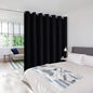 NICETOWN Room Separating Divider, Room Divider Curtain Screen Partition, Function Thermal Blackout Patio Door Curtain Panel, Sliding Door Insulated Curtain, Black, 12.5ft Wide x 7ft Long