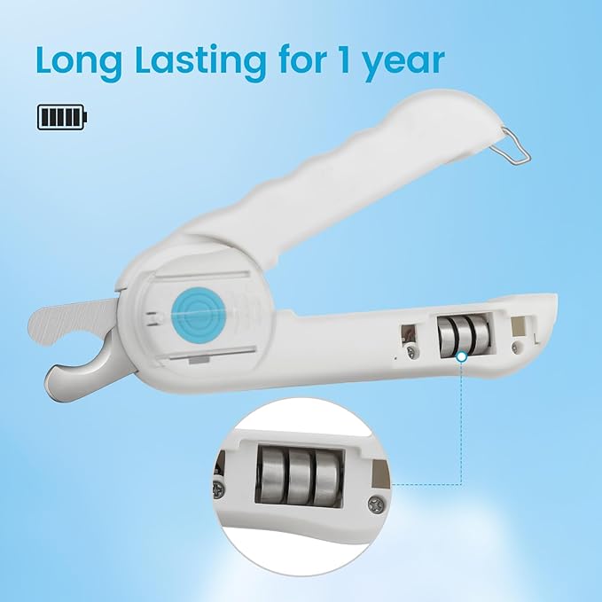 Cat Dog Pet Nail Clippers with Light, Llluminates Cat Dog Nails or Bloodline,Safety Pet Nail Clipper for Dogs, Cats, Rabbits Sharp No Nail Splitting-Mewly Pet